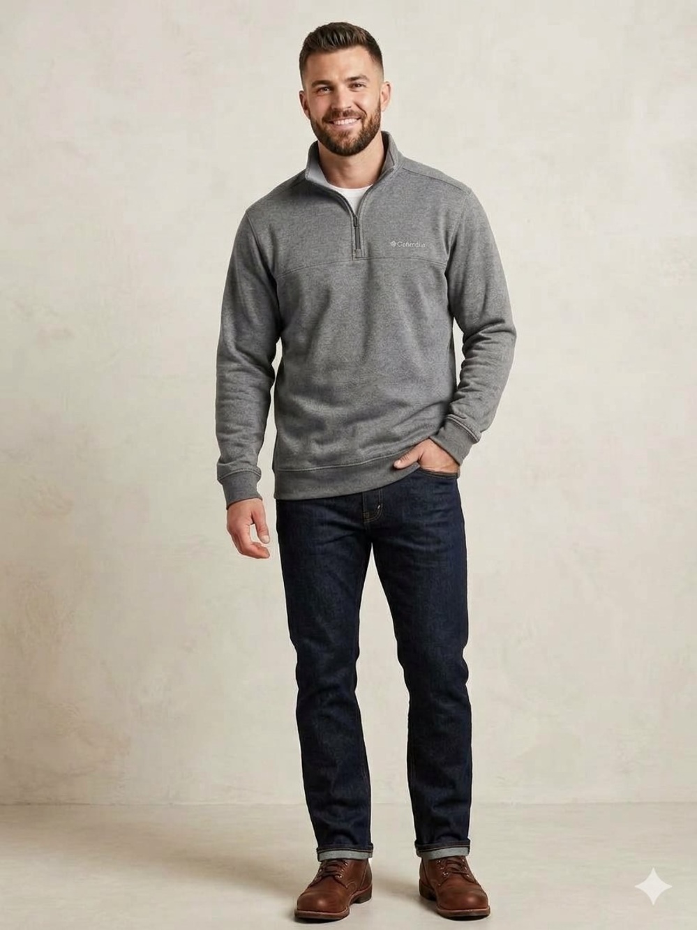 Columbia Men's Hart Mountain II Half Zip Jacket Charcoal Heather